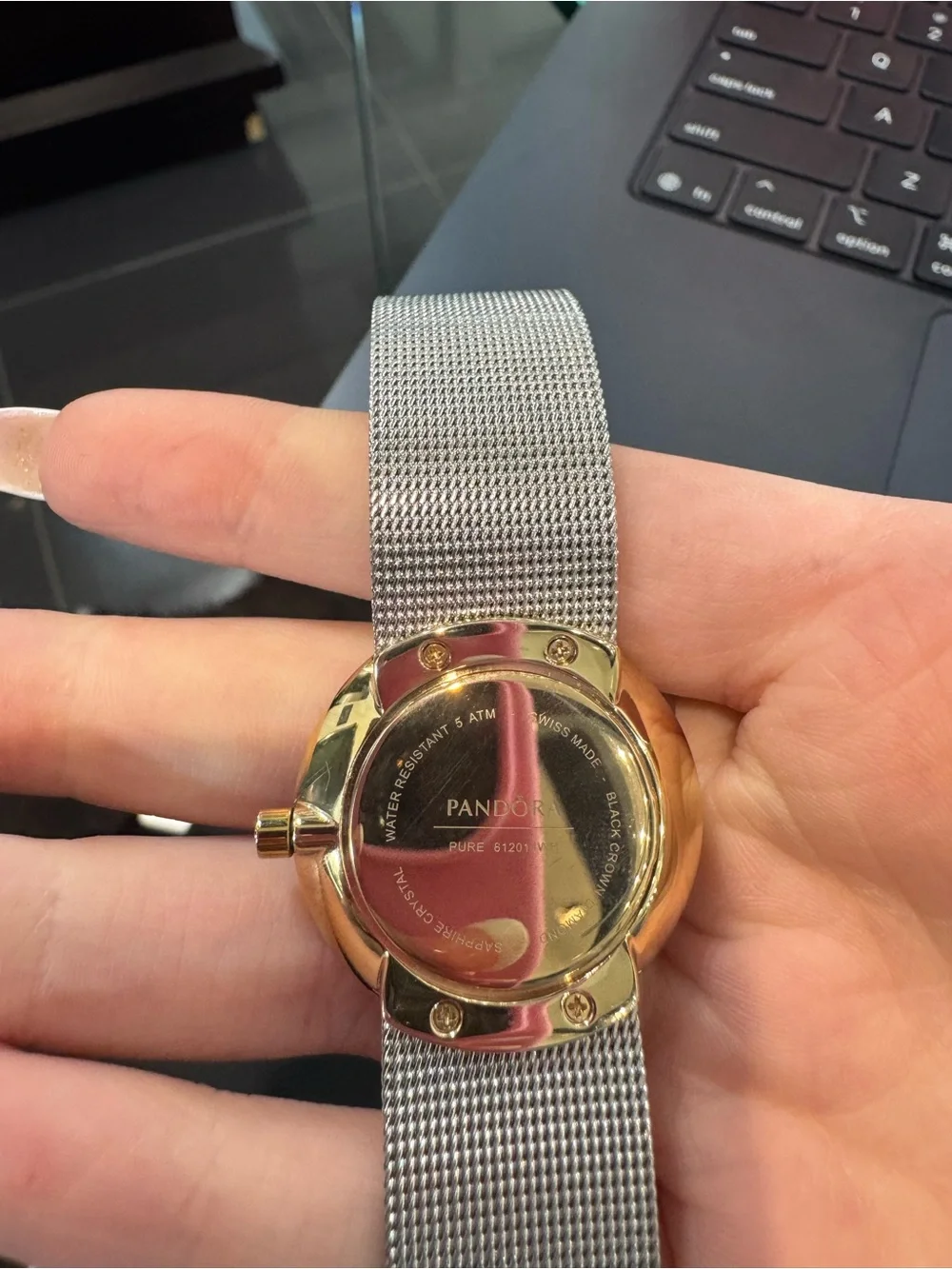 New Rare Retired Pandora Pure Two-Tone Watch w/ Mesh Band